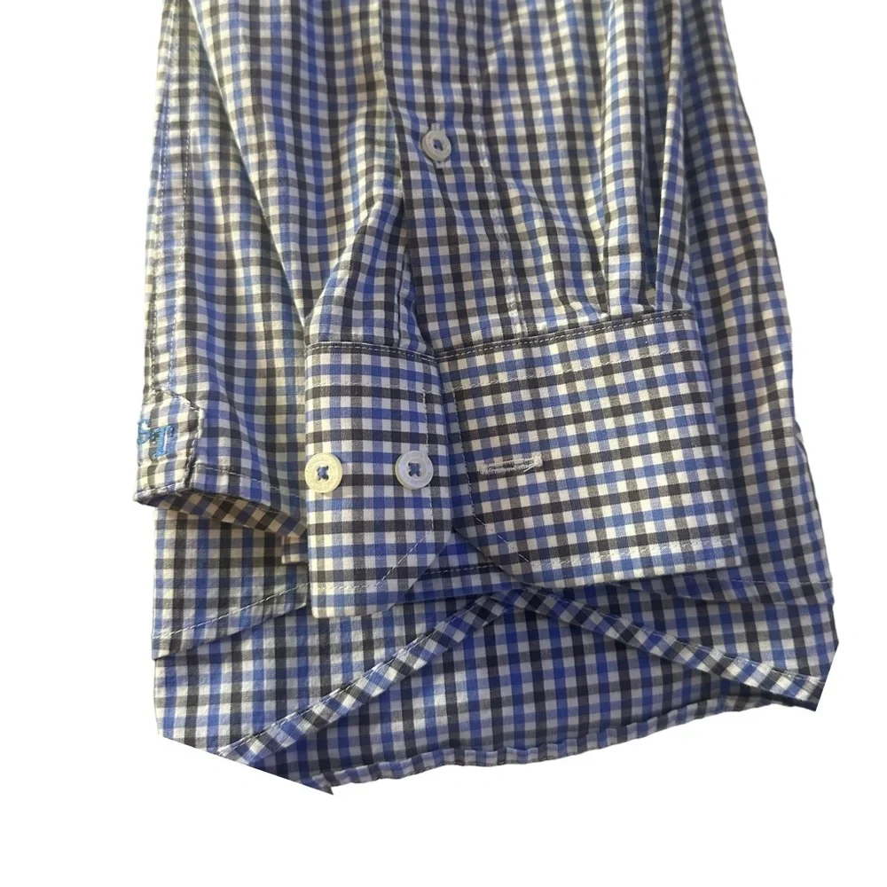 Southern Tide Men's Button Up Plaid Shirt Striped‎ Long Sleeve Pocket Size M